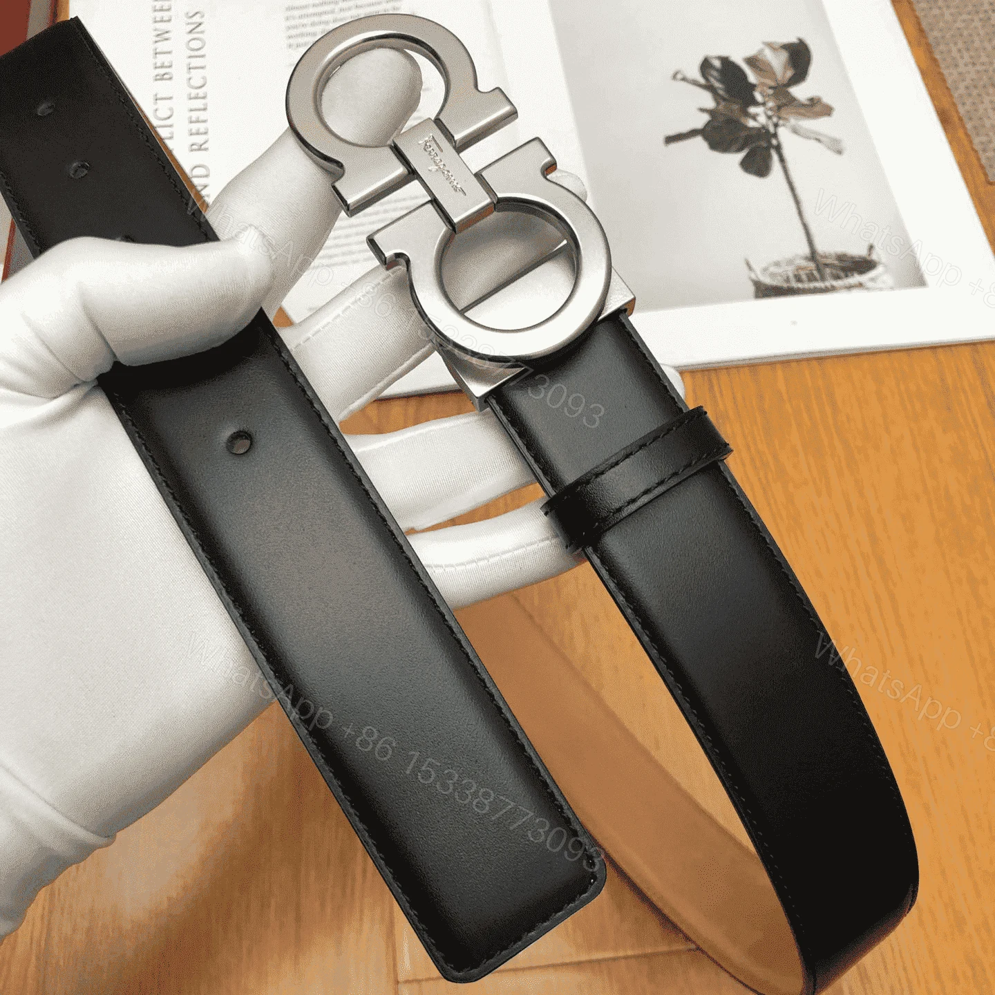 View 8 of SALVATORE FERRAGAMO DOUBLE GANCIO BELT – B28