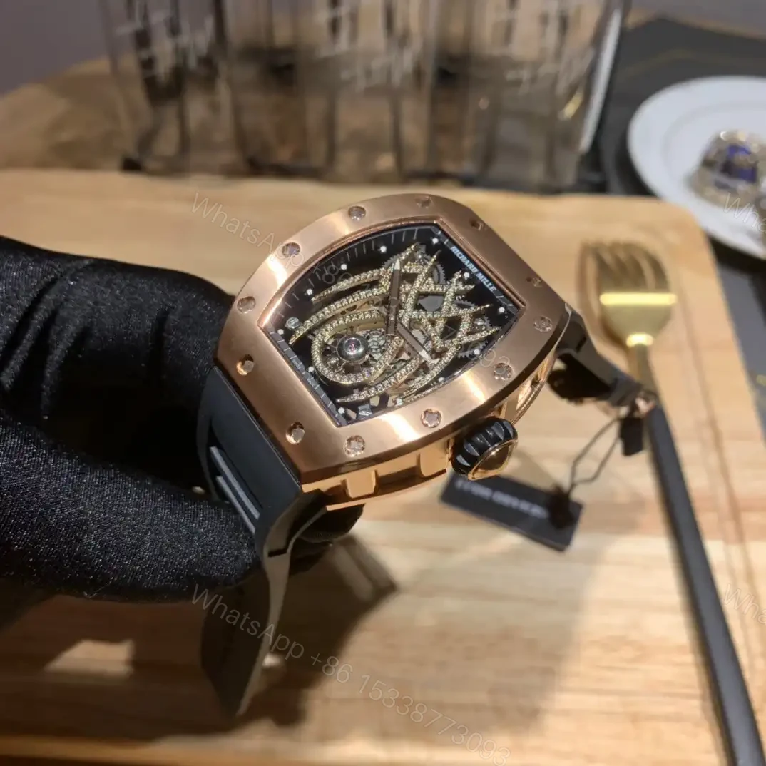 View 9 of Replica Richard Mille 19-01 Red Gold Black Strap