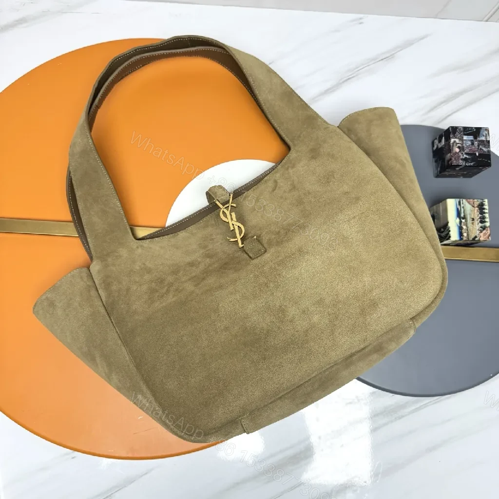 View 8 of Soft Suede Tote: Everyday Luxe, Gold Charm Tote Bag