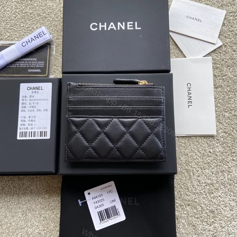 View 5 of Black Calfskin Chanel Cardholder Wallet: Quilted Luxury, Compact Style