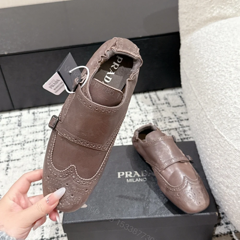 View 4 of 高仿Prada*2EG469B小牛皮懶人鞋朱潤色免檢版