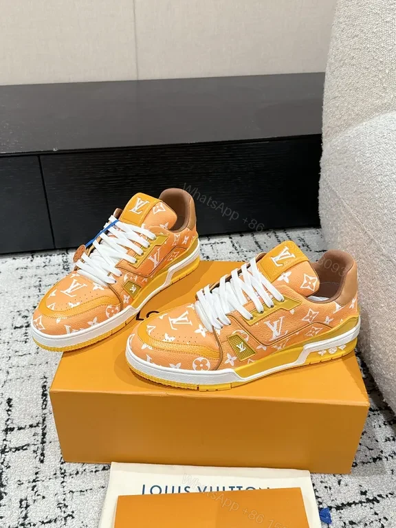 View 8 of Vibrant LV-Inspired Monogram Low-Top Sneakers