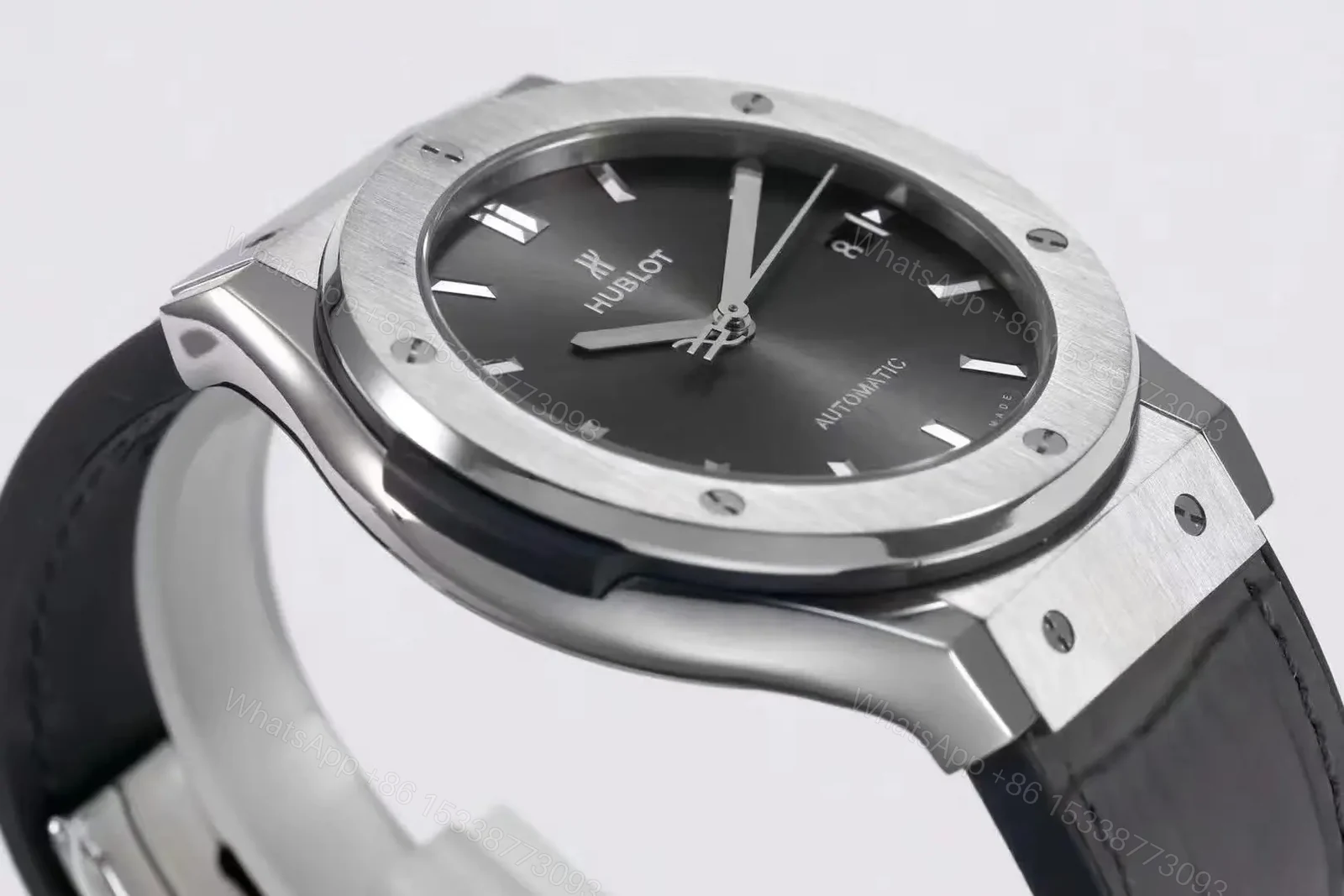 View 6 of Hublot Classic Fusion Titanium Automatic Watch Grey Dial Black Strap