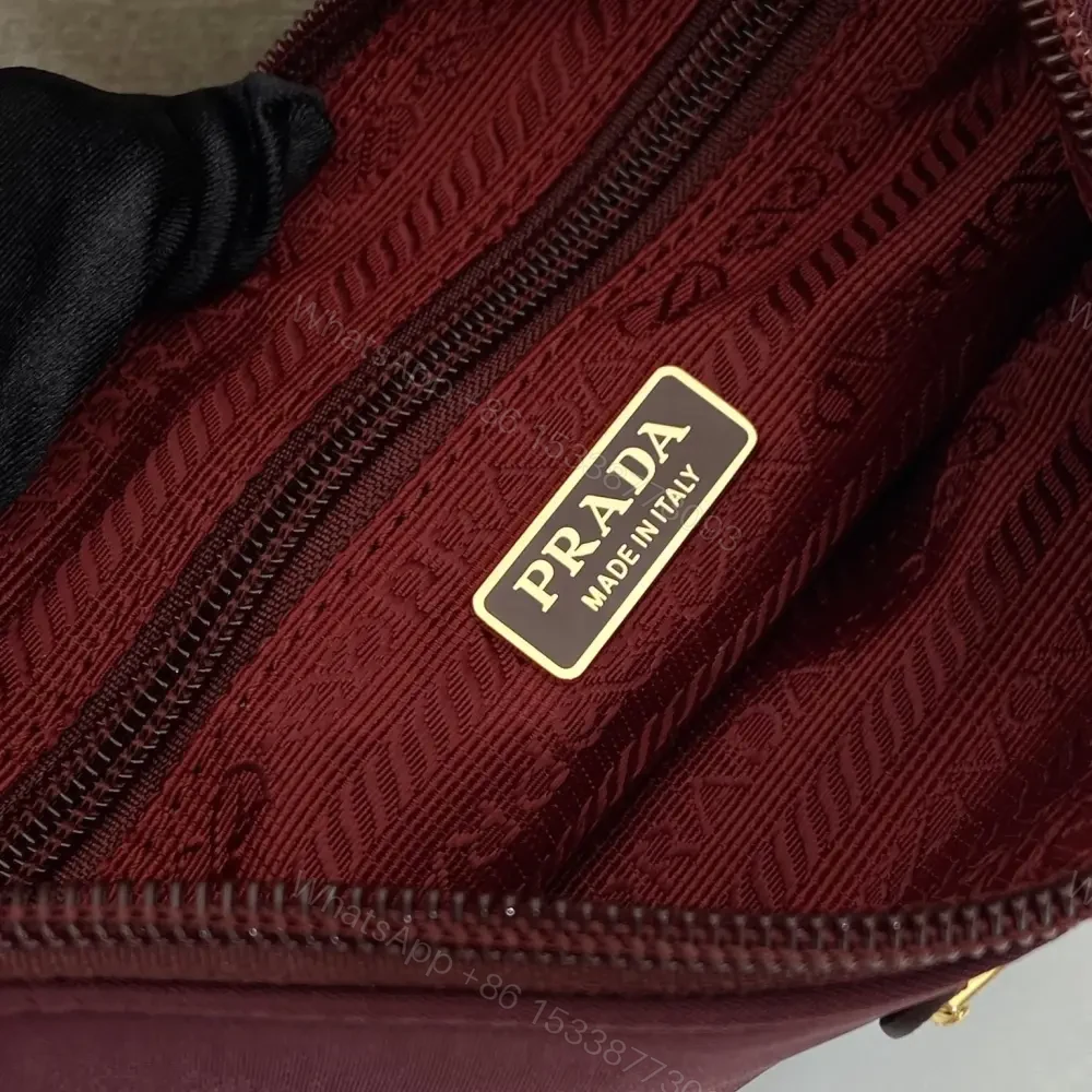 View 9 of 高仿Prada*RE-Nylon系列1NE545腋下包酒紅色免檢版