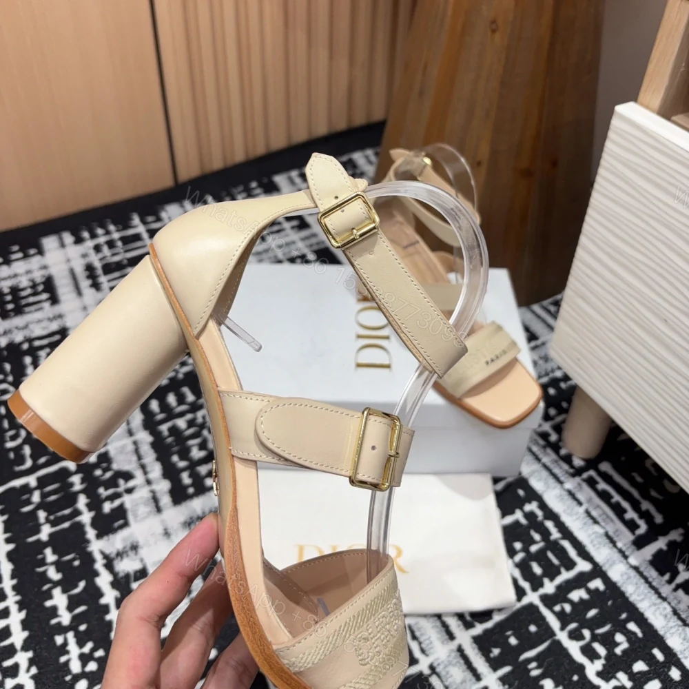 View 5 of 高仿Dior*Dway3系列KDO183高跟刺繡涼鞋膚色免檢版