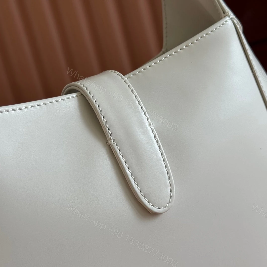 View 6 of JACKIE SMALL SHOULDER BAG 27 IN WHITE CALFSKIN GOLD HARDWARE
