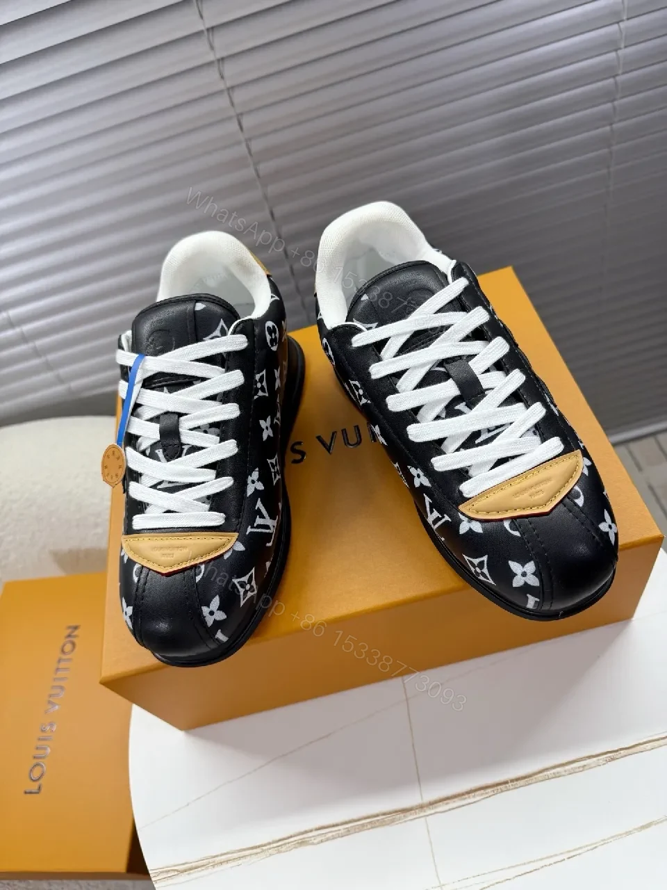 View 9 of Monogram Patterned Leather Sneakers, Luxury Everyday Comfort