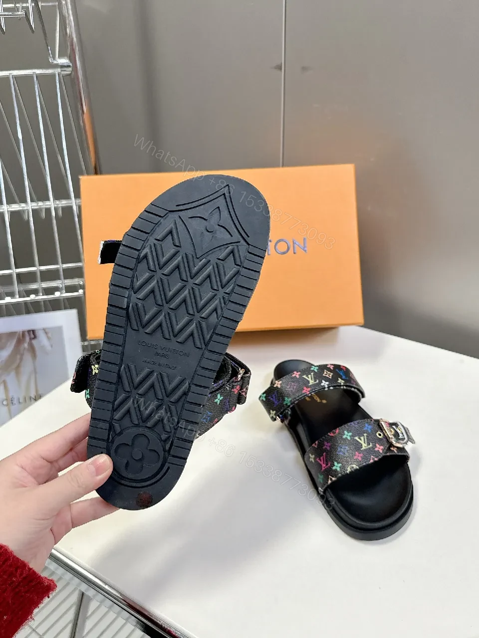 View 2 of Rainbow LV-Inspired Sandals: All-Day Comfort Luxury