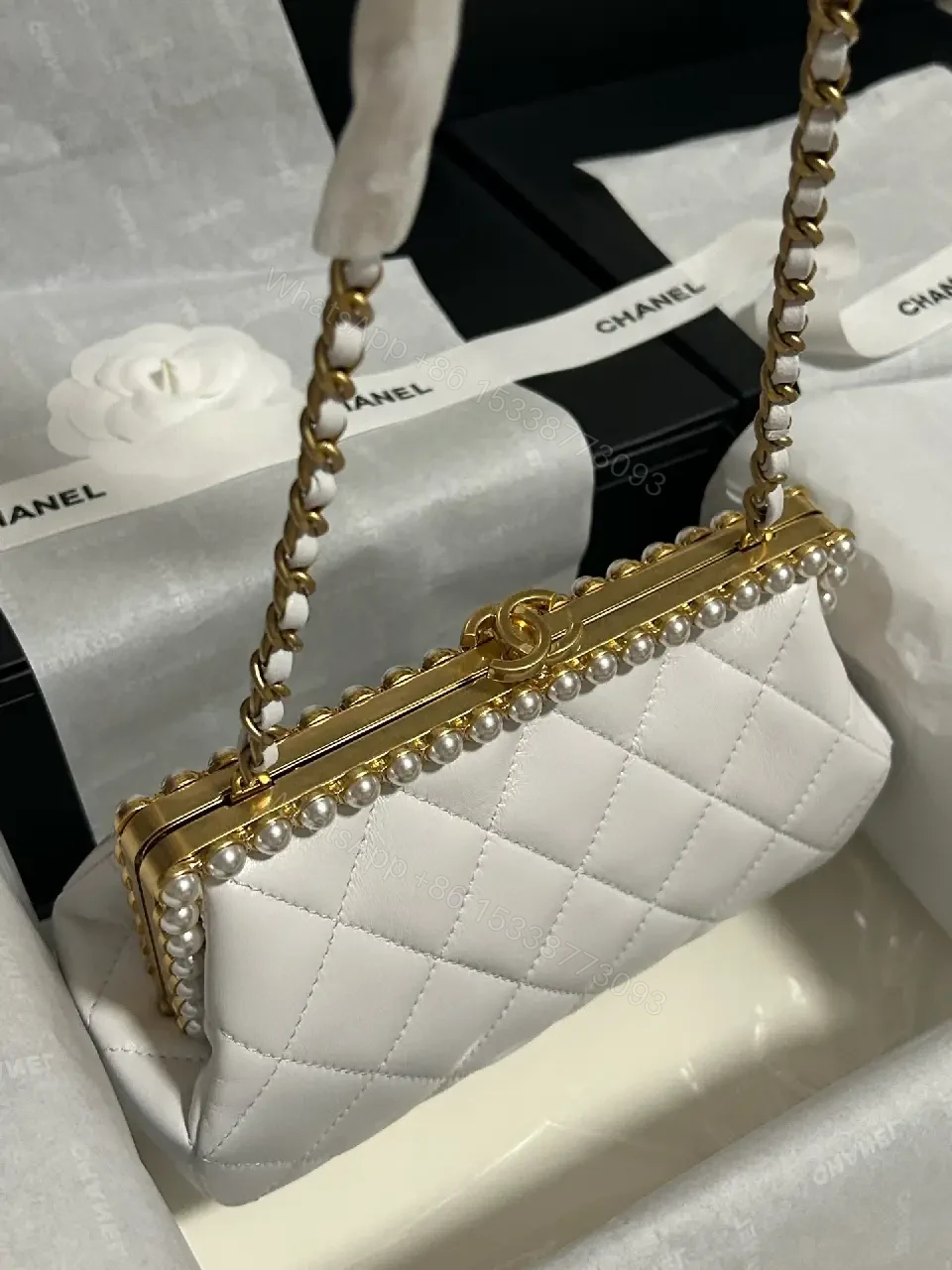 View 5 of Pearl-Trim Quilted Mini Bag: Luxe Everyday Charm