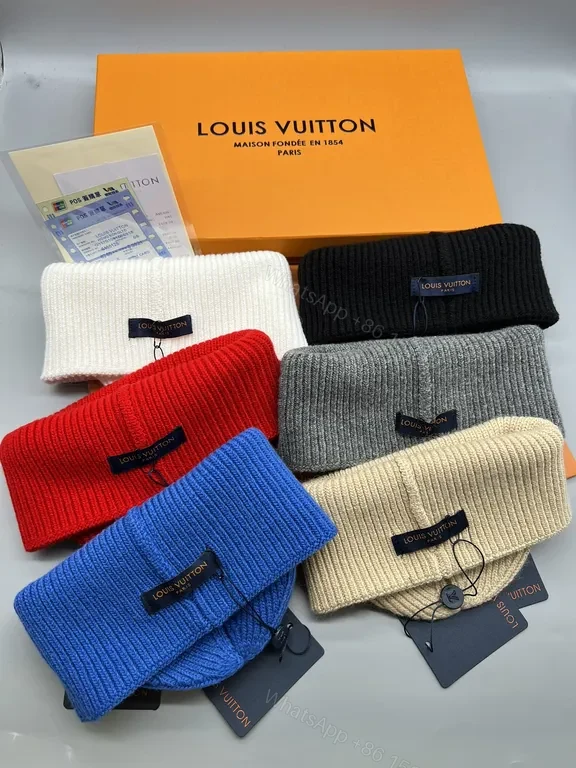View 4 of Discreet LV-Style Knit Beanie: Luxe Warmth