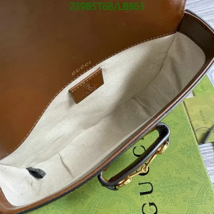 View 6 of Stylish Replica Gucci Brown Horsebit 1955 Bag 1:1 LB8635