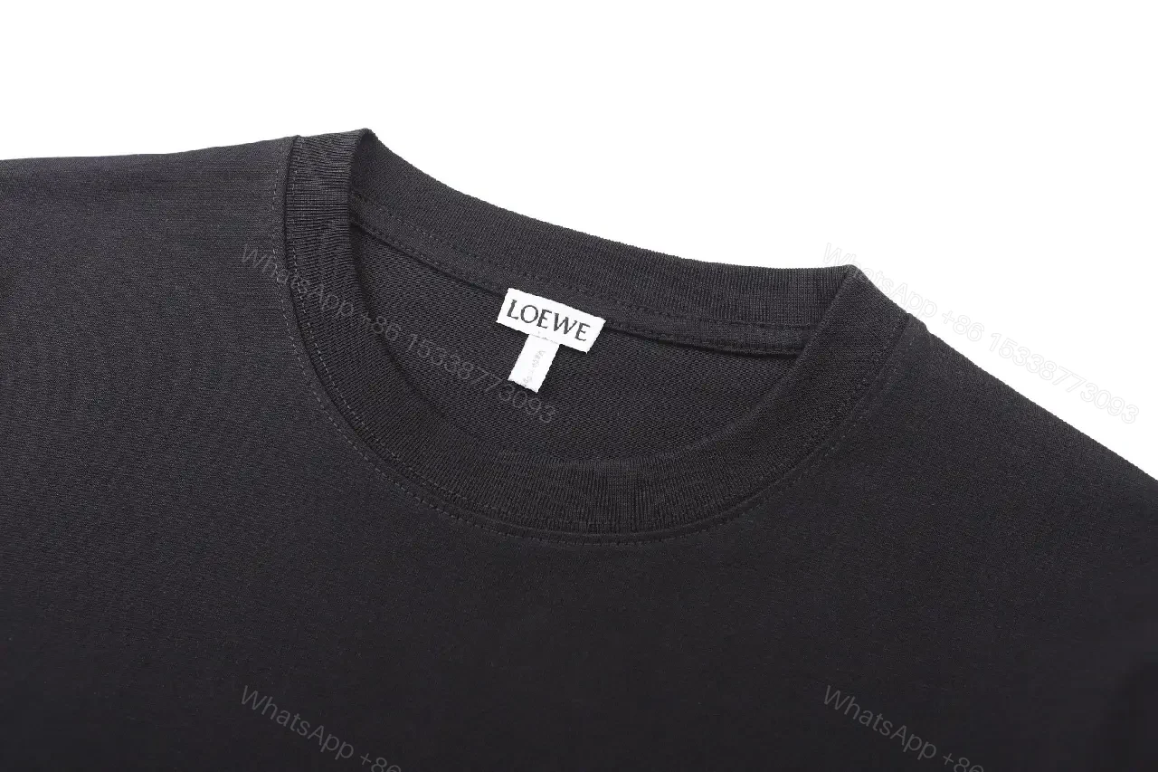 View 11 of Black Cotton Short-Sleeve T-Shirt with LOEWE Pocket Emblem