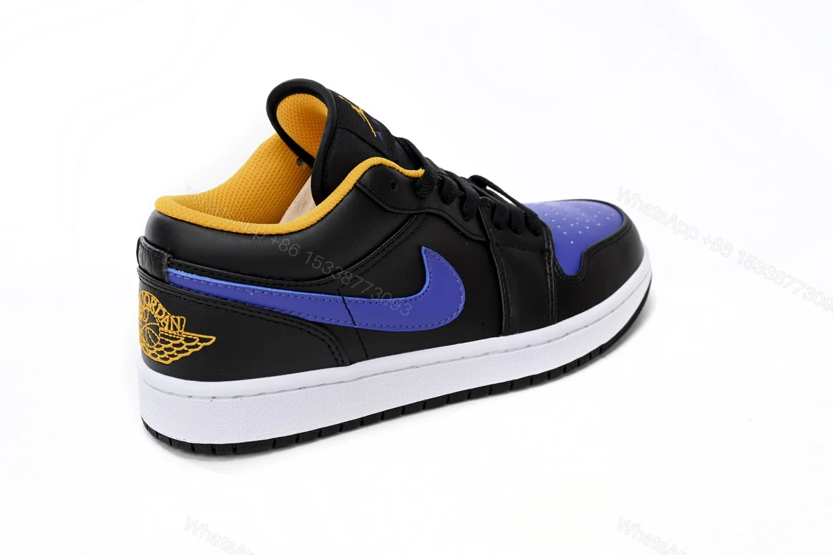 View 2 of Air Jordan aj1 Low Black Purple Yellow 553558-075