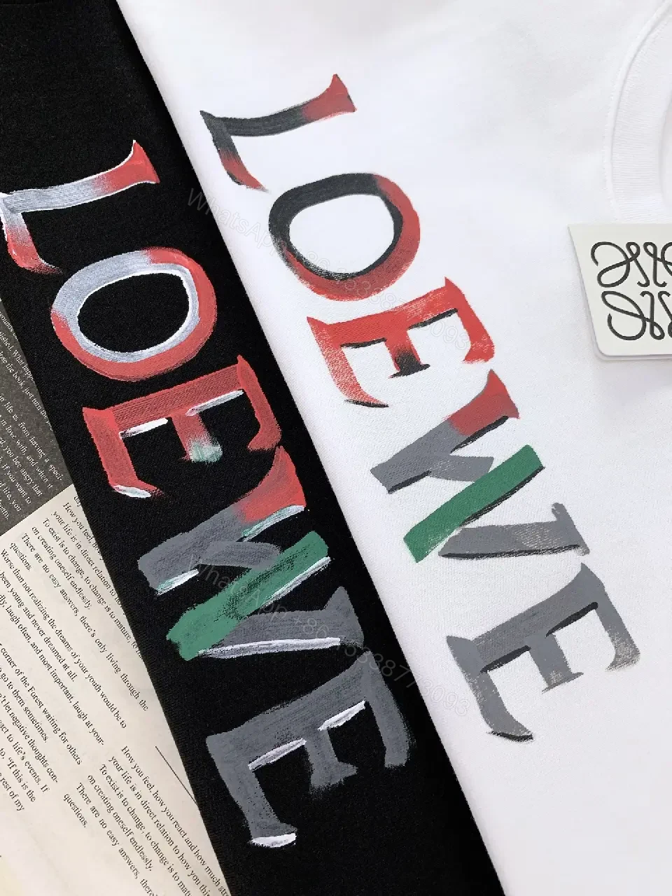 View 4 of White + Cotton + Graphic Tee + Multicolor Logo + T-Shirt