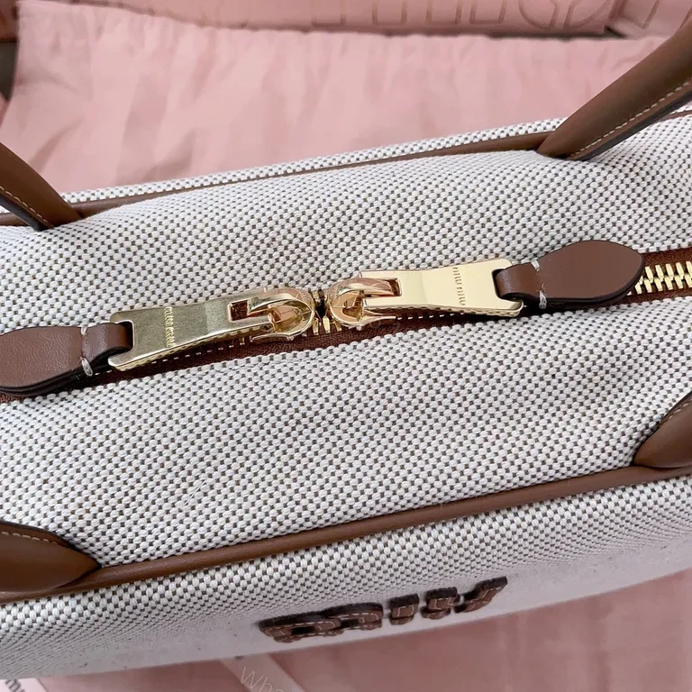 View 7 of Structured Texture Luxe Bag - Leather, Miu Miu-Inspired Style