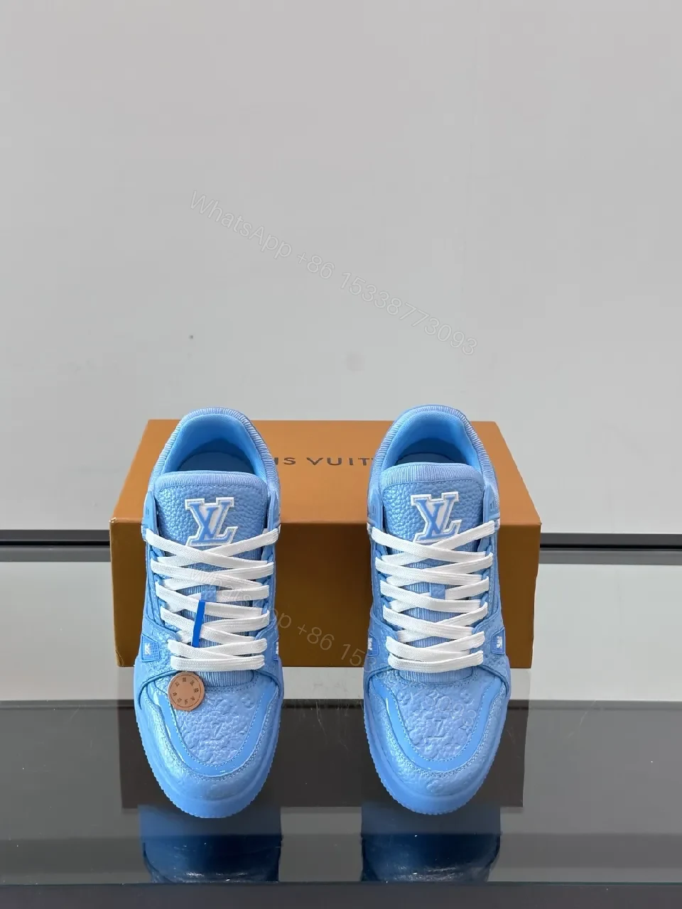 View 3 of Vibrant Blue Luxe Sneakers: Elevated Comfort, Designer-Inspired
