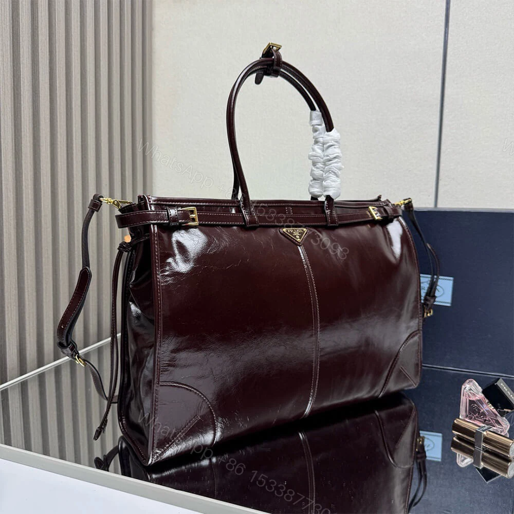 View 3 of Prada Bonnie extra-large leather handbag(HIGH-END GRADE)