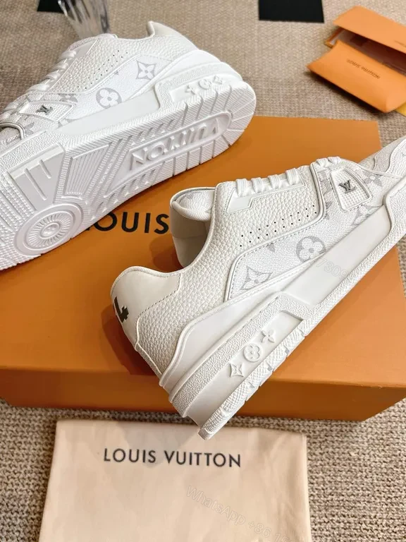 View 6 of Sleek Monogram-Accent White Sneakers: Luxury Comfort Sneakers