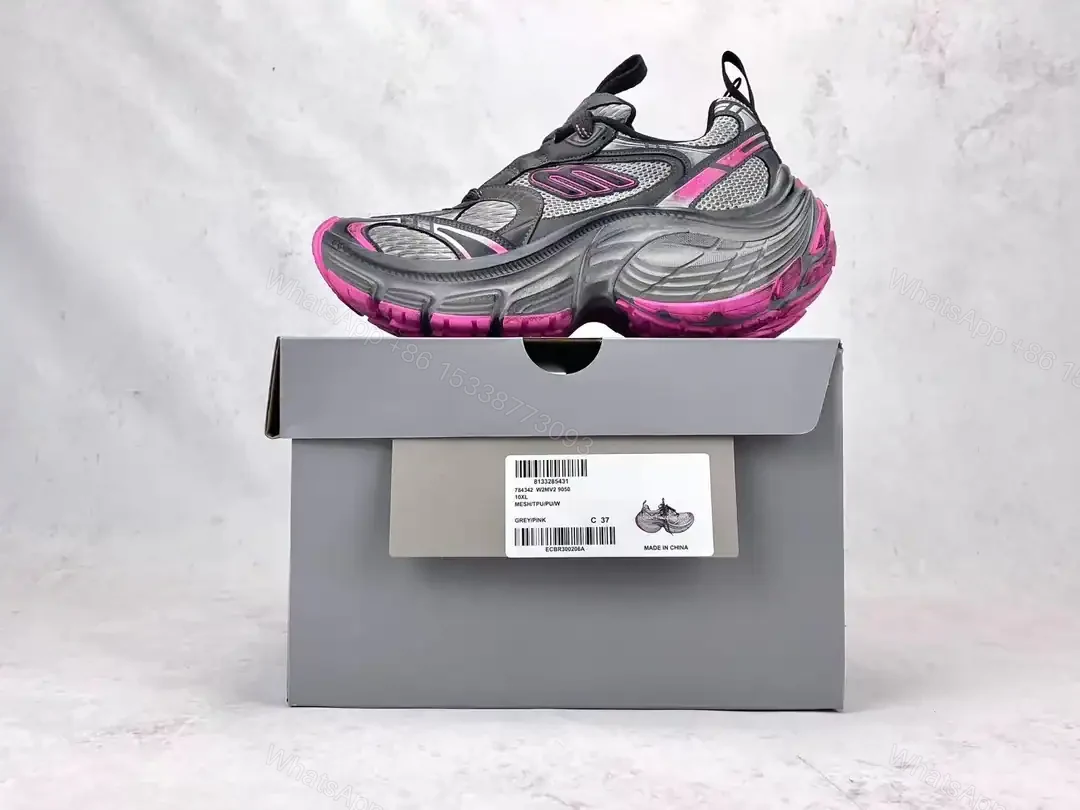 View 7 of BALENCIAGA WOMEN’S 10XL SNEAKER IN GREY/PINK/BLACK – BB275