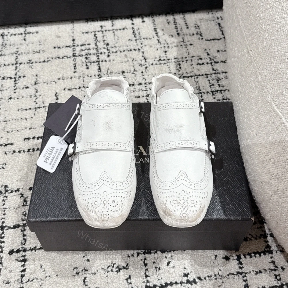 高仿Prada*2EG469C小牛皮懶人鞋白色免檢版 — view 1