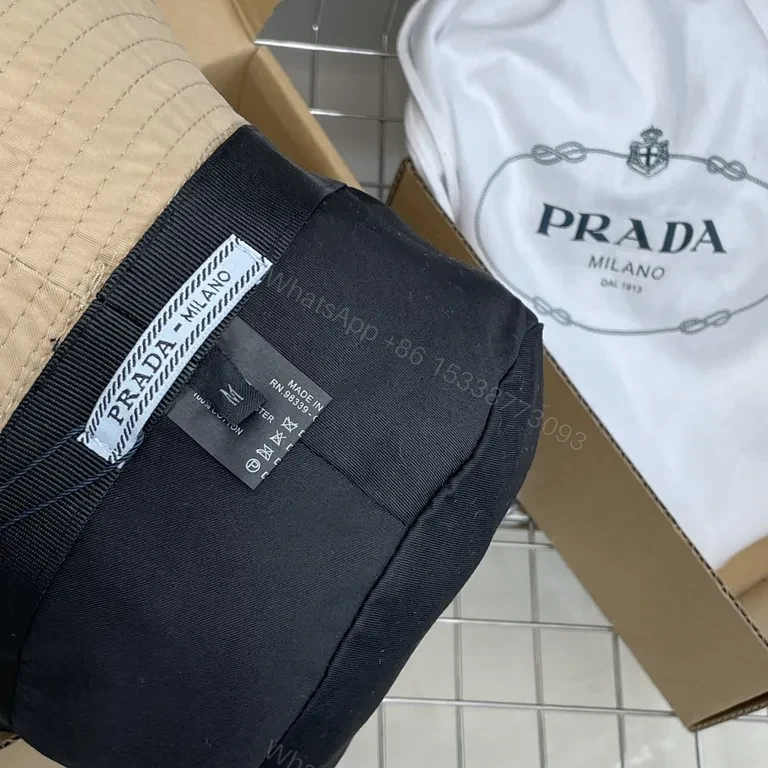 View 3 of Beige Prada-Inspired Bucket Hat: Luxe, Sun-Smart Elegance