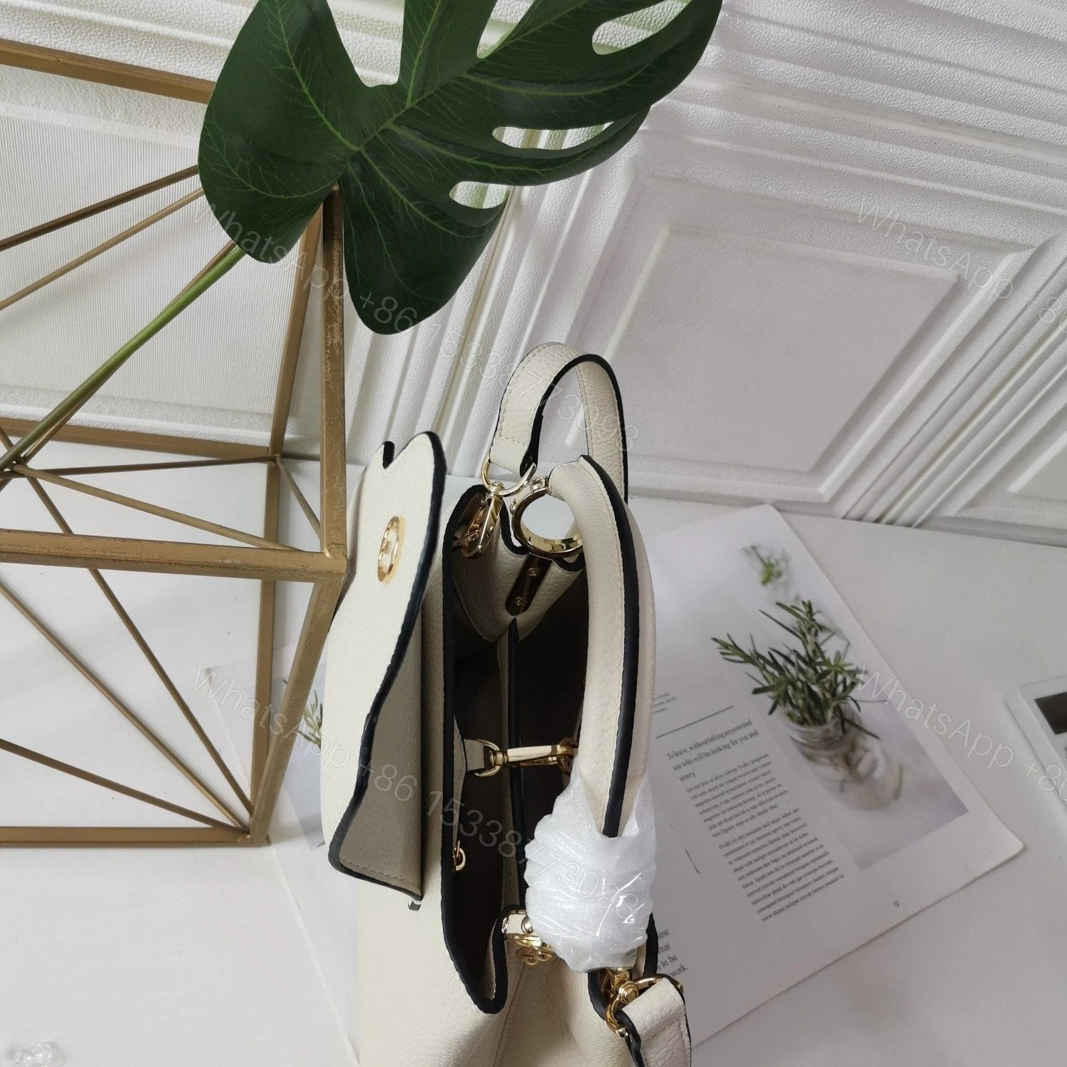 View 5 of Louis Vuitton Capucines Eggshell