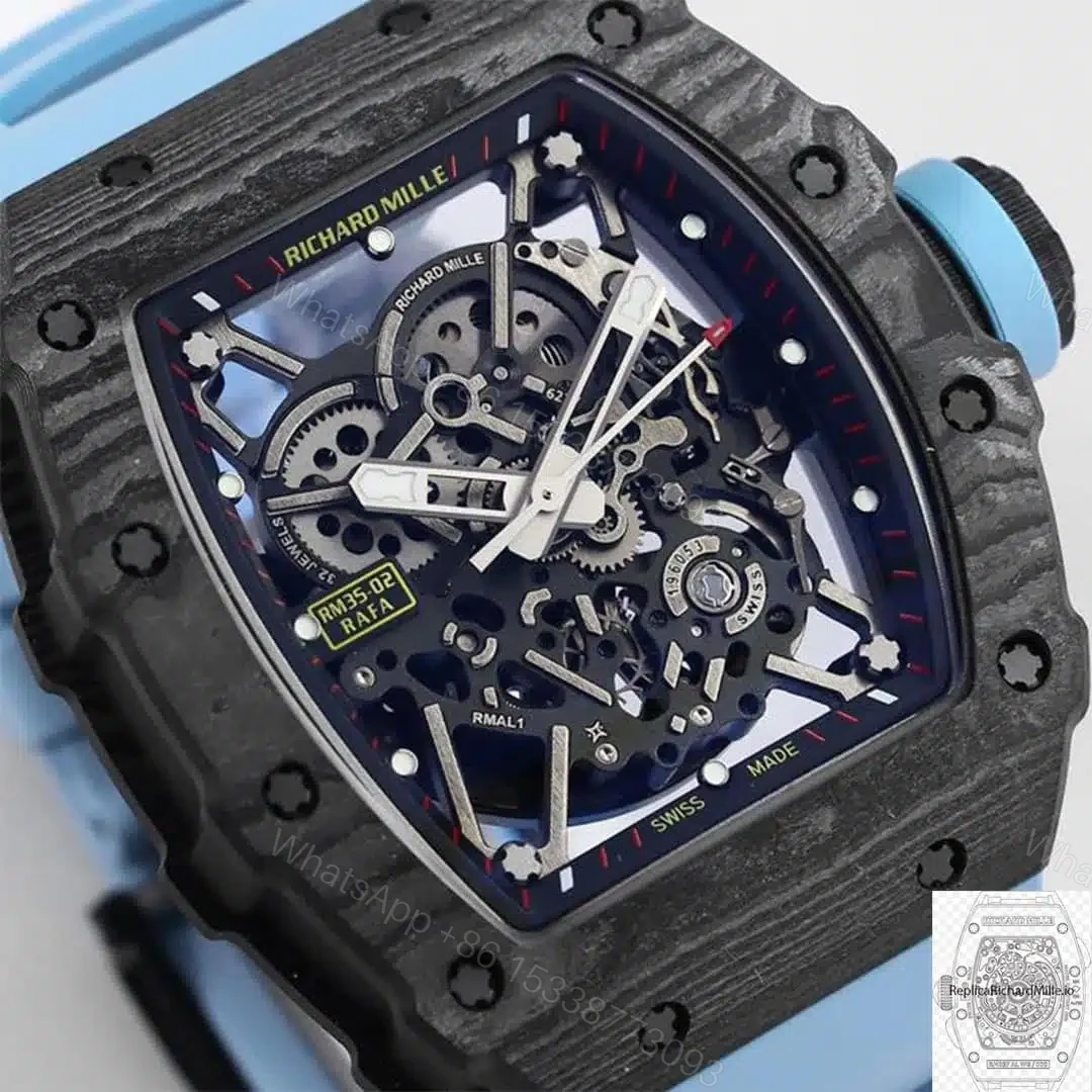 View 2 of Replica Richard Mille RM35-02 Blue Rubber Strap