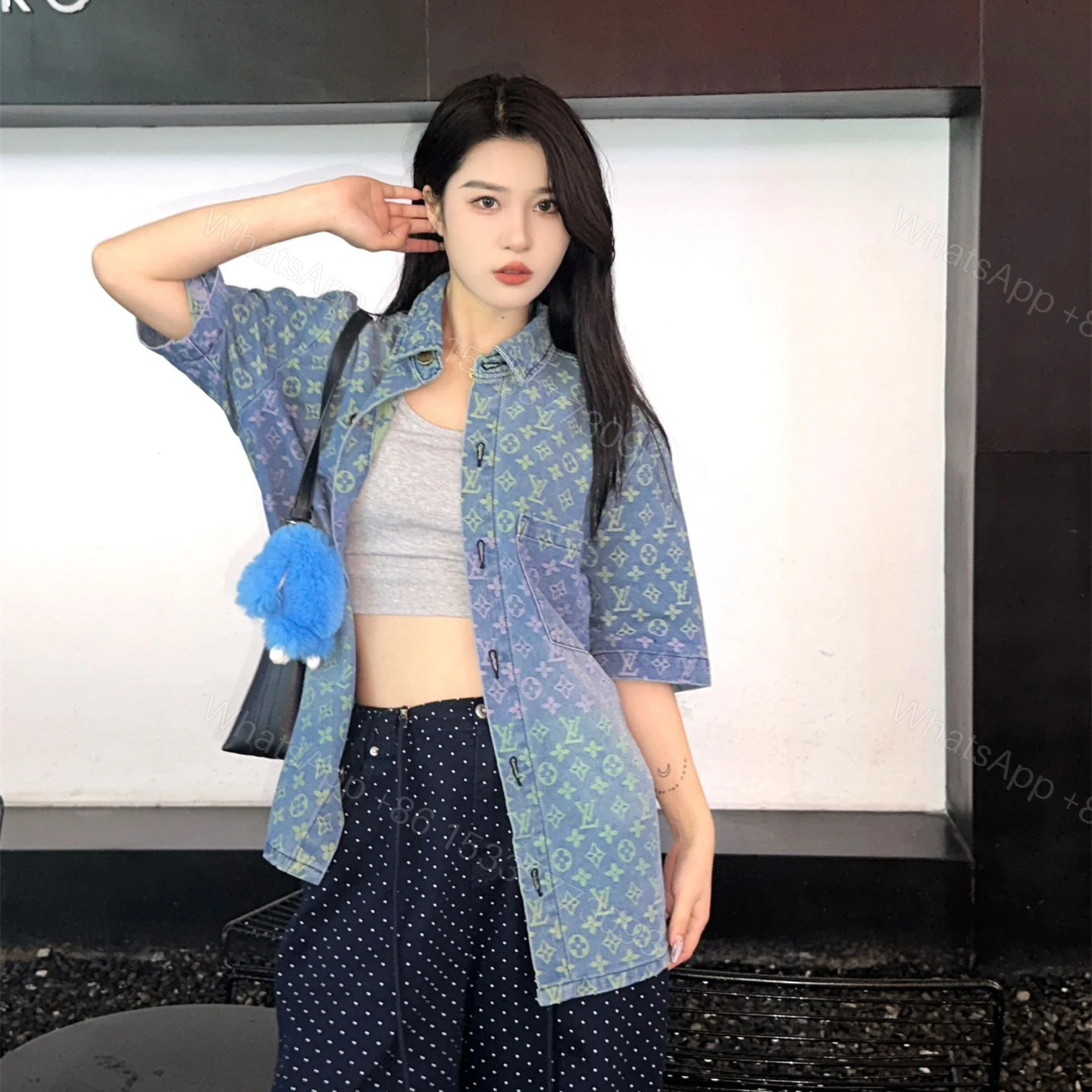 View 18 of 高仿LV*SS23系列1AB92X彩色提花牛仔套裝