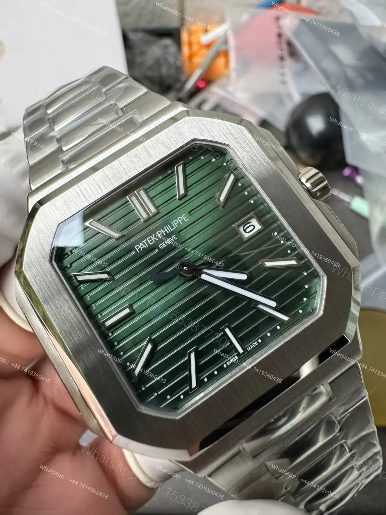View 8 of Patek Philippe Super Clone Cubitus 5821/1A-001 Green Dial 45MM