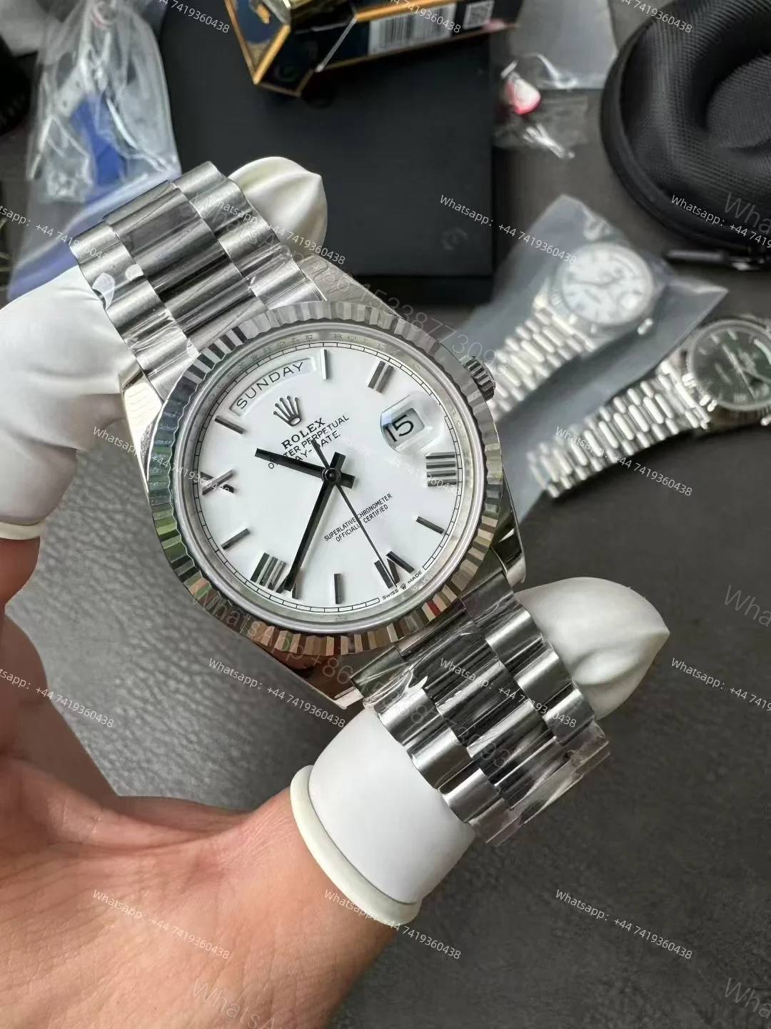 View 5 of Rolex Day-Date M228239-0046 1:1 Replica White Roman Dial 40MM 3255 Movement Presidential Bracelet Super Clone Watch