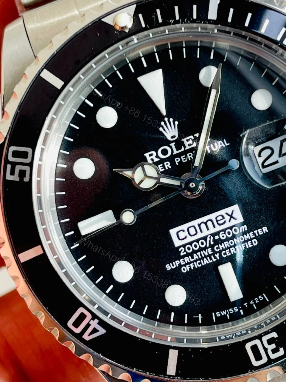 View 5 of Vintage Rolex JK Factory COMEX Submariner RARE 2836 Movement black dial black bezel