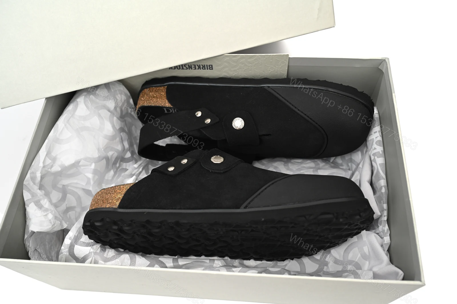 View 3 of Dior by Birkenstock Tokio Mule Black 3SA116ZSD_H900