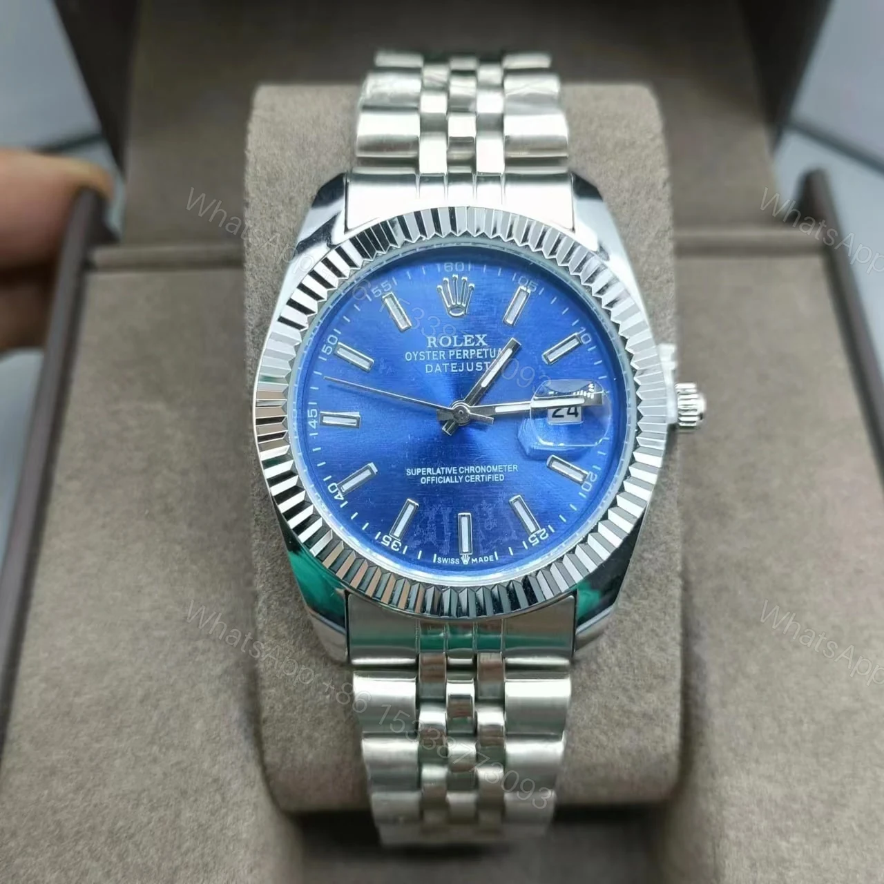 View 2 of Rolex Datejust Jubilee Champagne Navy Blue 36Mm