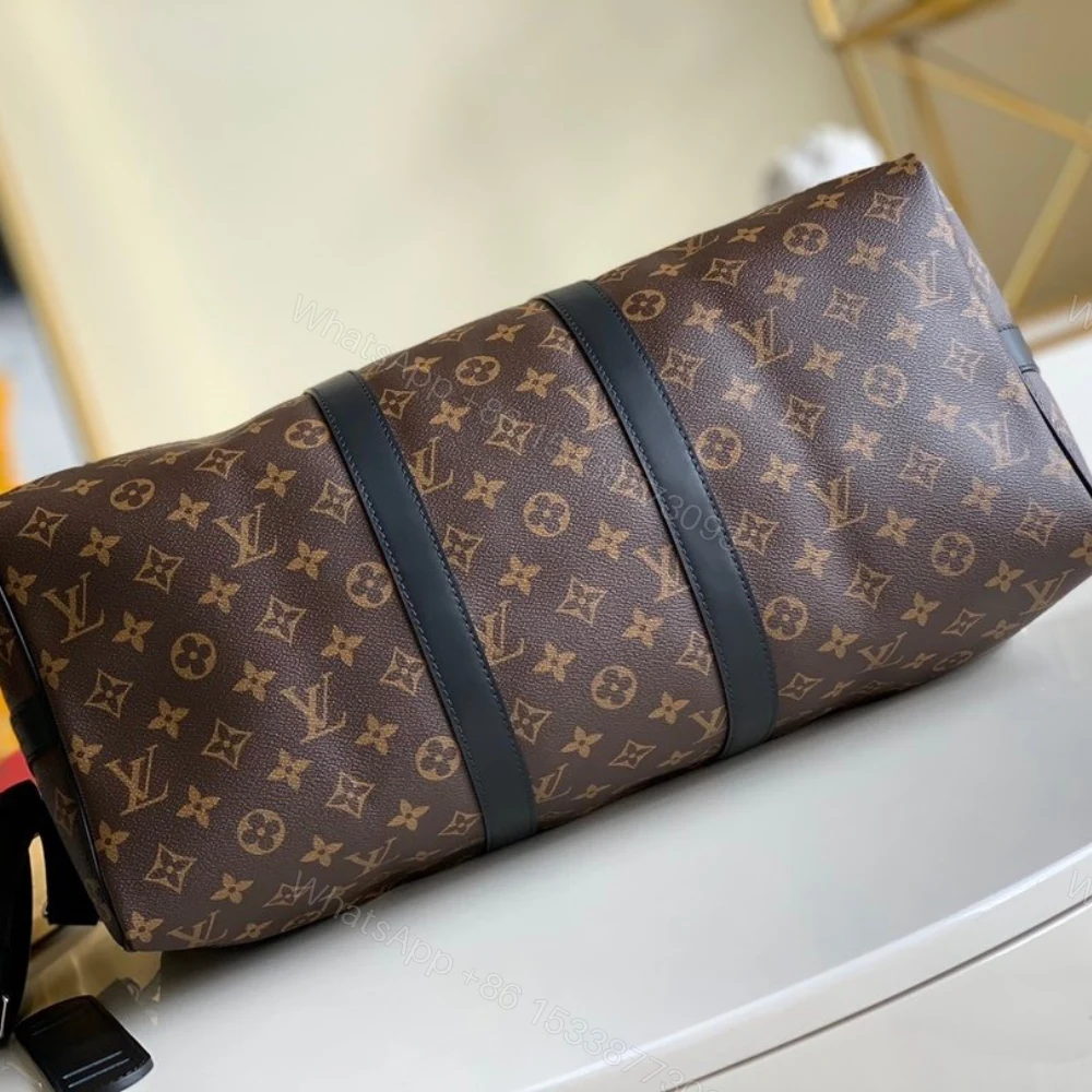 View 4 of Louis Vuitton Keepall Bandouliere 45 Monogram Macassar Canvas 45cm LV M56711
