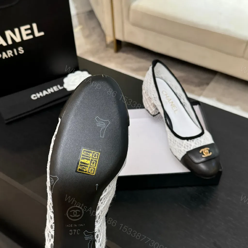 View 3 of Lace-Textured Pumps with Gold Hardware, Everyday Comfort
