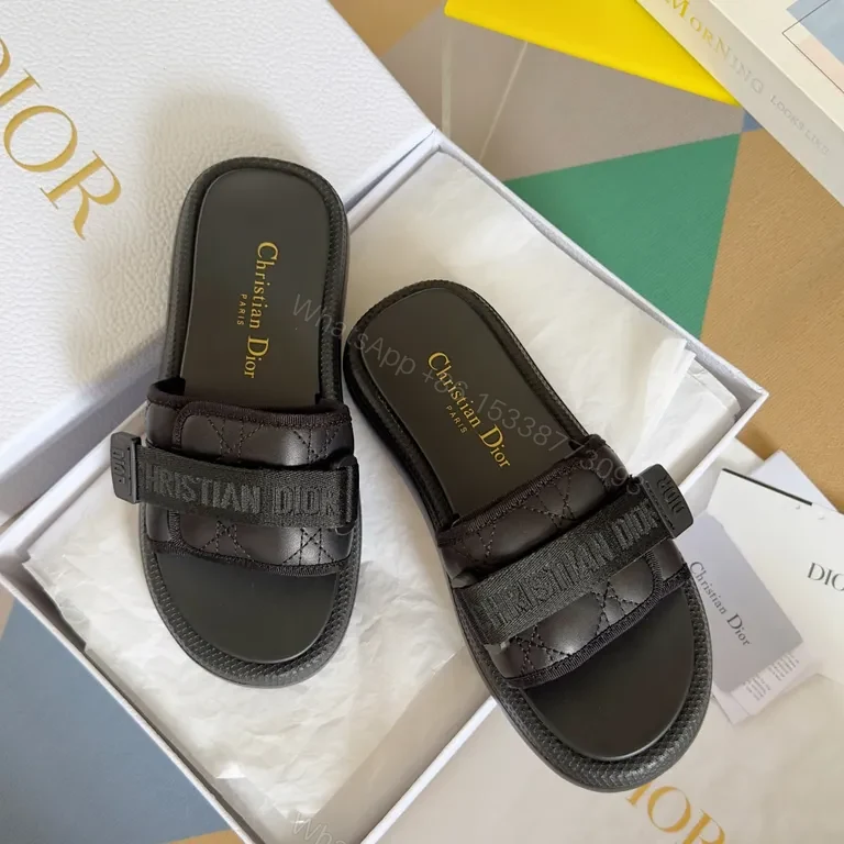 View 9 of Minimalist Leather Slide with Signature Detailing - Designer-Inspired Comfort