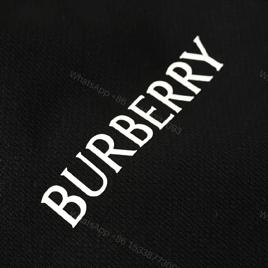 View 10 of Black Fabric Casual Short Burberry Logo Shorts