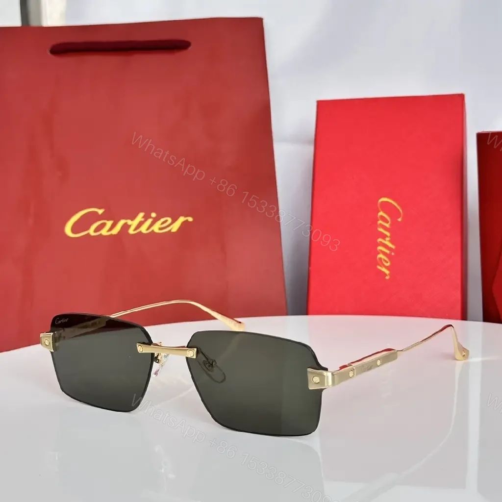 View 4 of Chic Rectangular Sunglasses: Luxe Hardware, Gold-Tone Edge