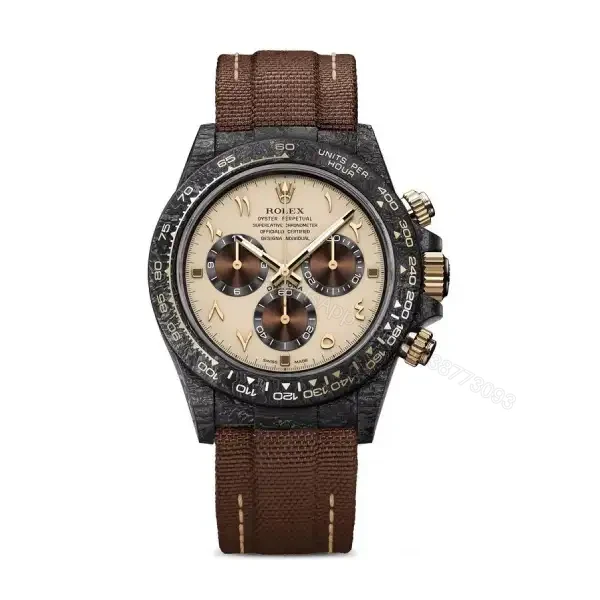 Rolex Daytona DiW Super Clone: Desert Eagle Forged Carbon Arabic Dial — view 1