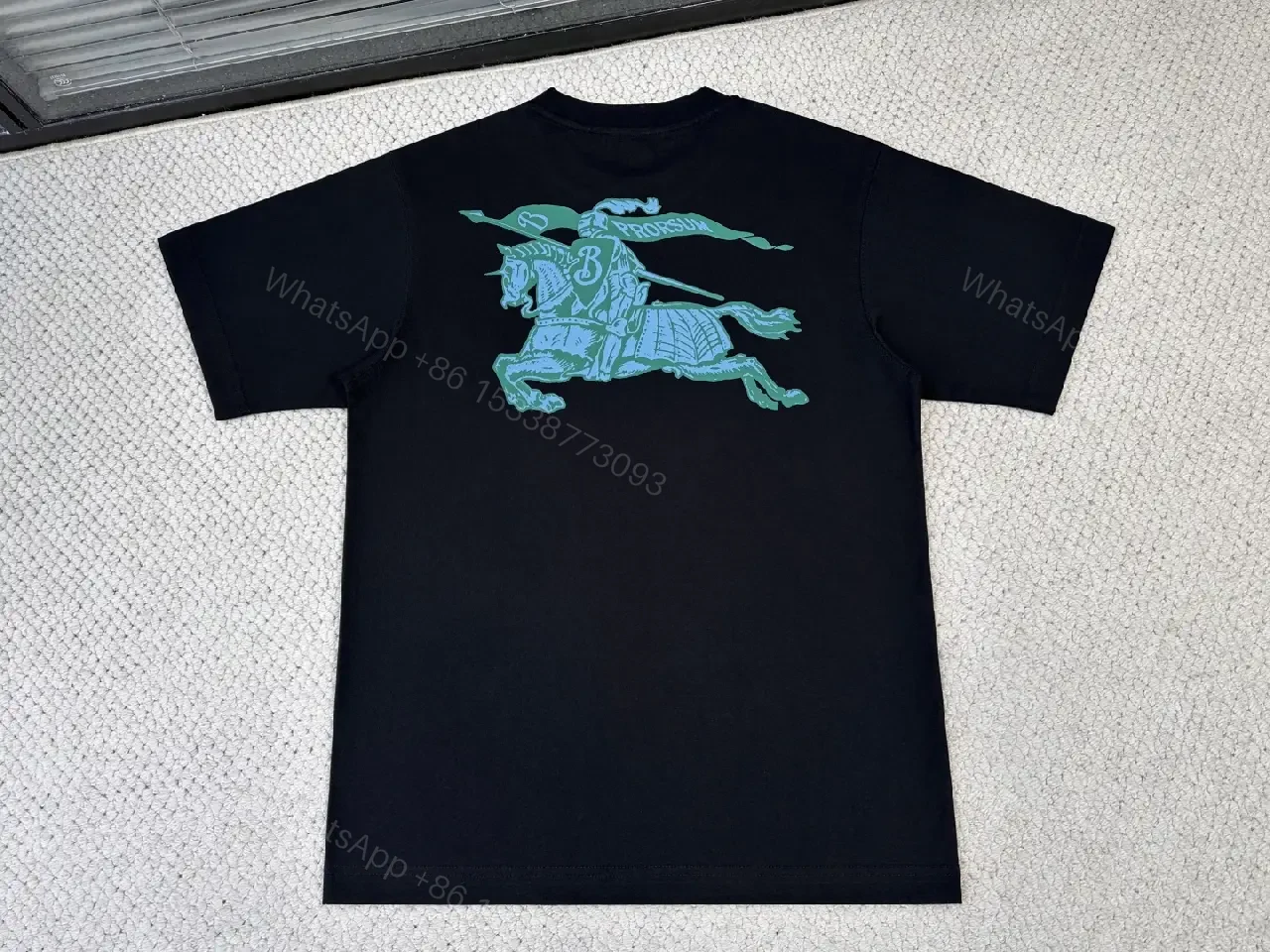 View 3 of Black Cotton Crew Neck Relaxed Fit T-Shirt