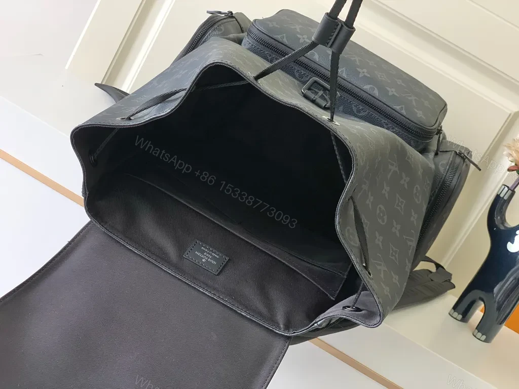 View 5 of Monogram-Print Leather Backpack: Modern Luxe Utility