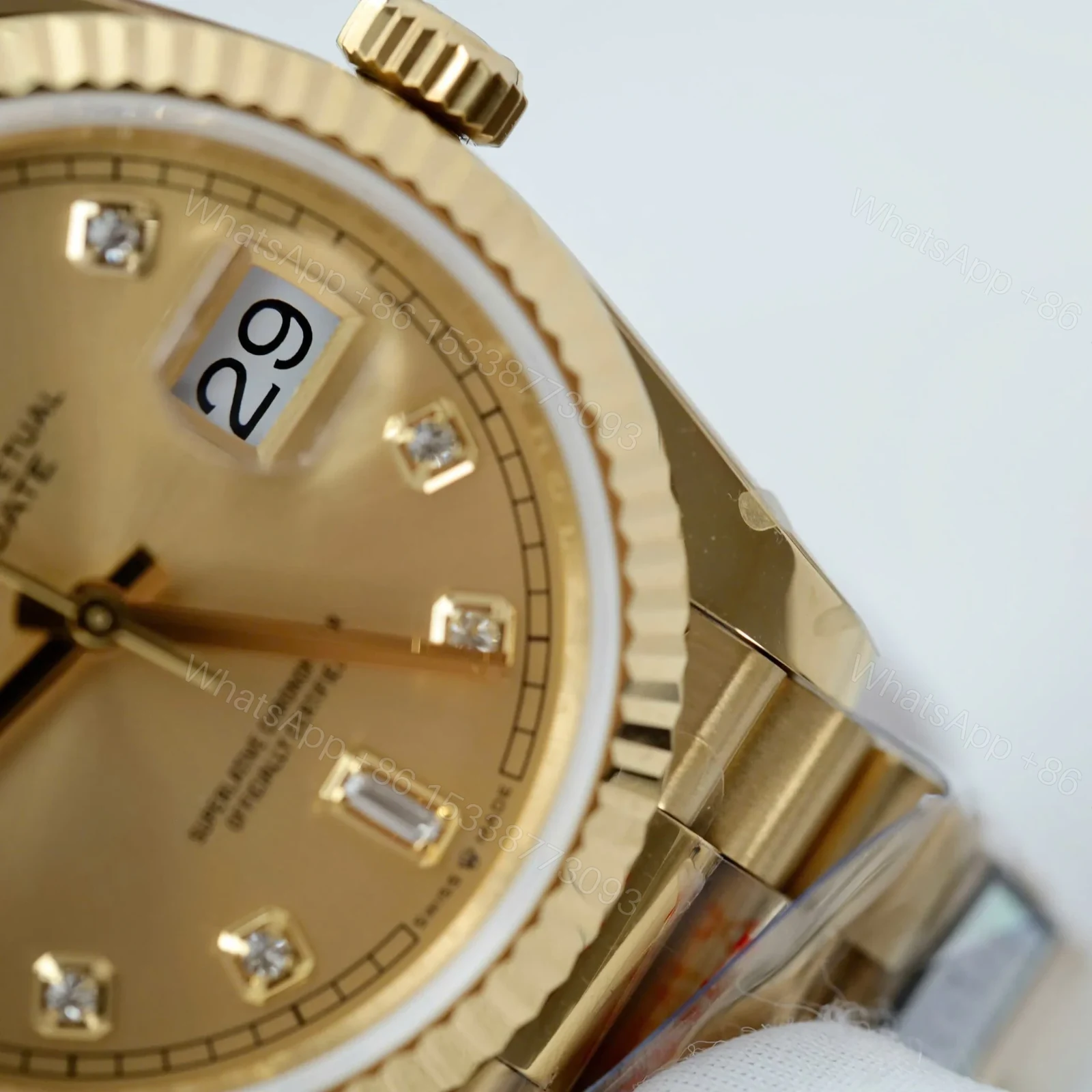 View 7 of Superclone Rolex Day-Date Champagne Diamond Dial 128238-0008 36 mm