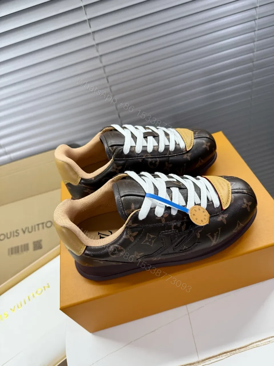 View 2 of Patterned Leather High-Top Sneakers: Luxe Monogram, Elevated Comfort