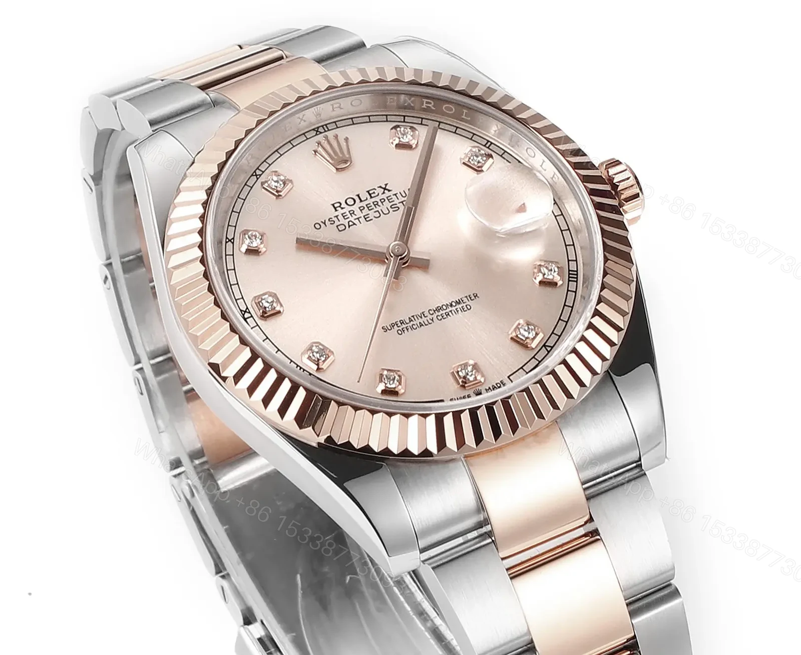View 3 of DJ Factory Clean Factory DDF Classic Rose Gold Datejust Watch