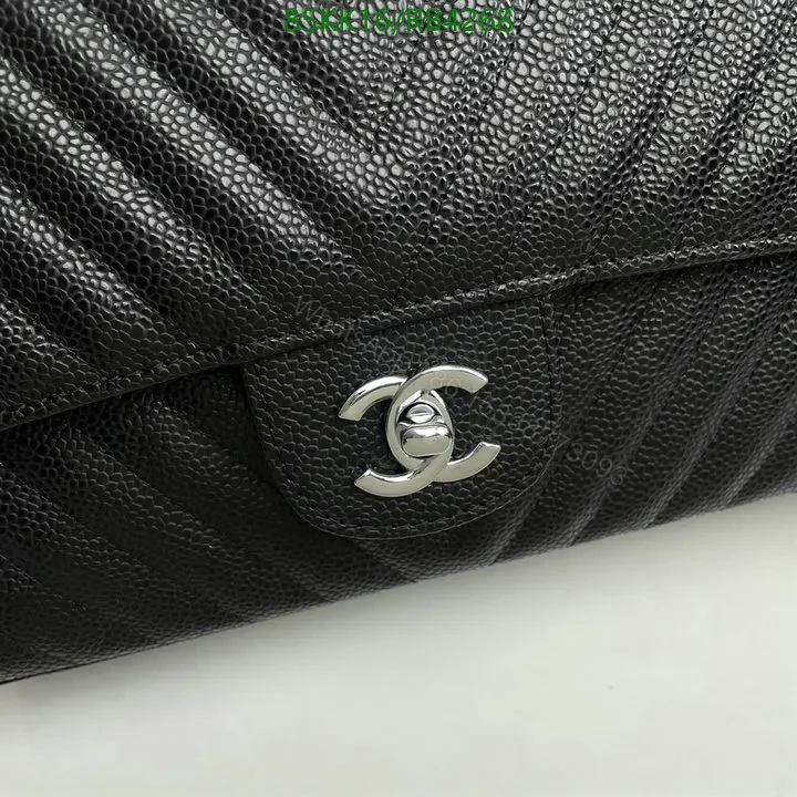 View 8 of Chanel Chevron Caviar Black Double Flap Bag RB4321 – Exquisite Craftsmanship Details