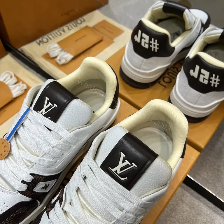 View 3 of Chic Luxury Sneakers: Bold Stitching & LV-Inspired Details