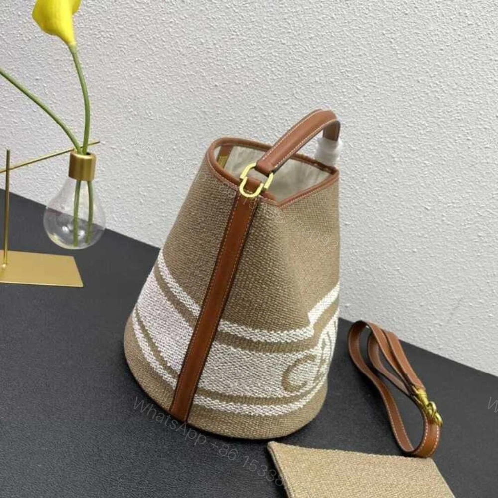 View 6 of CELINE 16 BUCKET BAG IN TEXTILE WITH PRINT AND SMOOTH BEIGE TAN 25CM 1955720JB 02ET