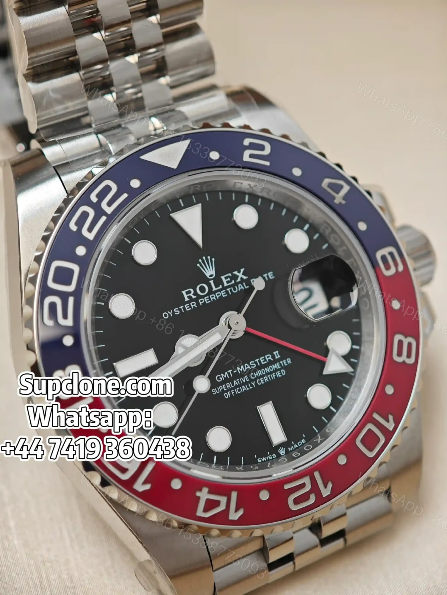 View 9 of Rolex Super Clone Watches 1:1 Pepsi GMT-Master II 126710BLRO Jubilee 3285 Movement V3