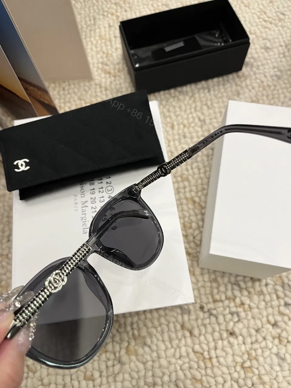 View 4 of Cat-Eye Sunglasses: Black Acetate, Designer-Inspired, UV Protection
