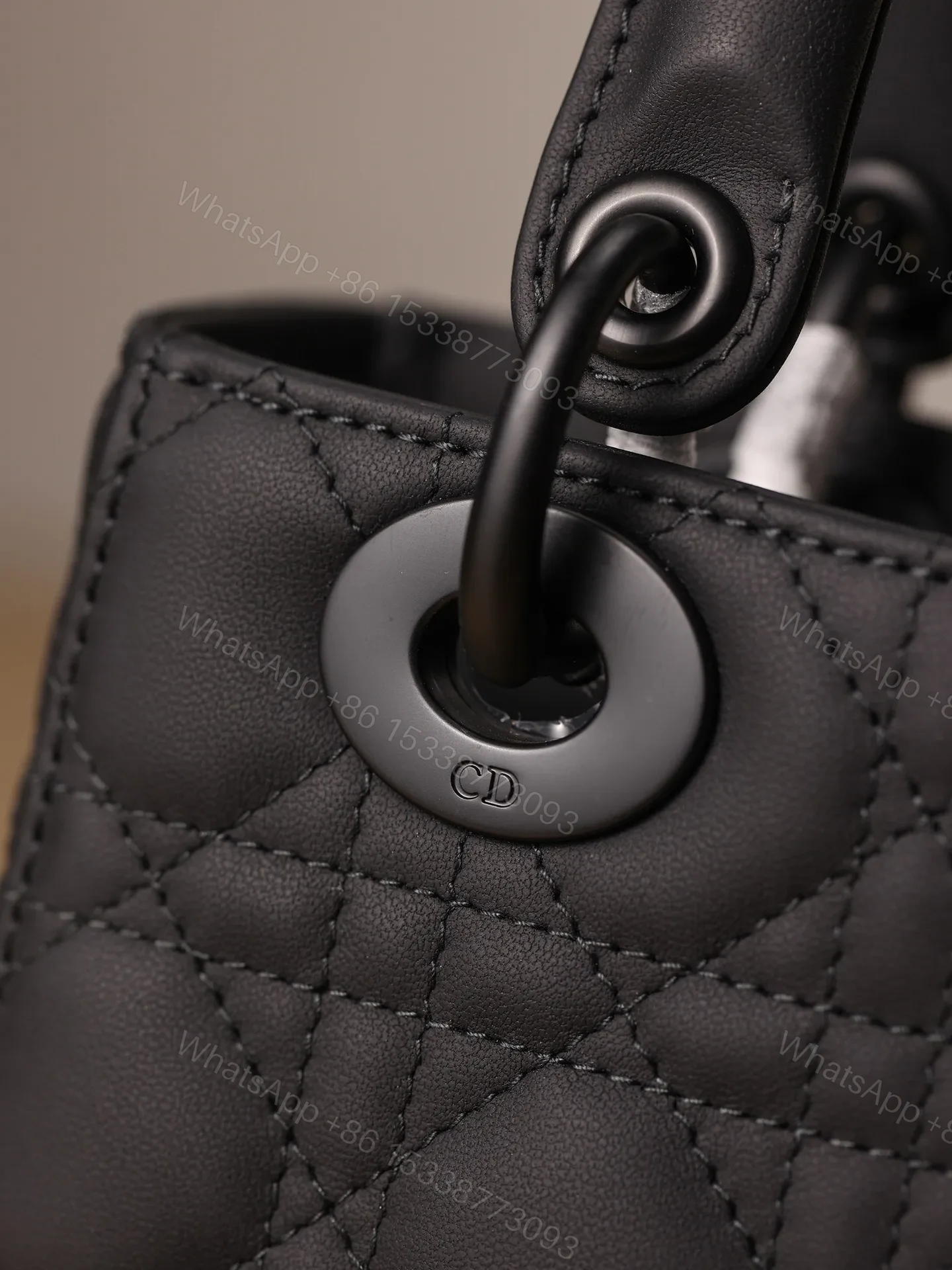View 7 of Dior Lady Matte Women’s Black Handbag 20cm